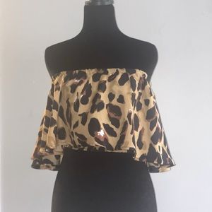 Cheetah print halter/crop top